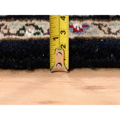 2'7"X11'10" Fish Design Tebraz Mahi Handknotted Wool-Silk Runner Rug