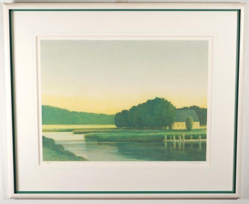 Sandy Wadlinton Signed Lithograph Print River Sunrise Landscape Framed Art USA