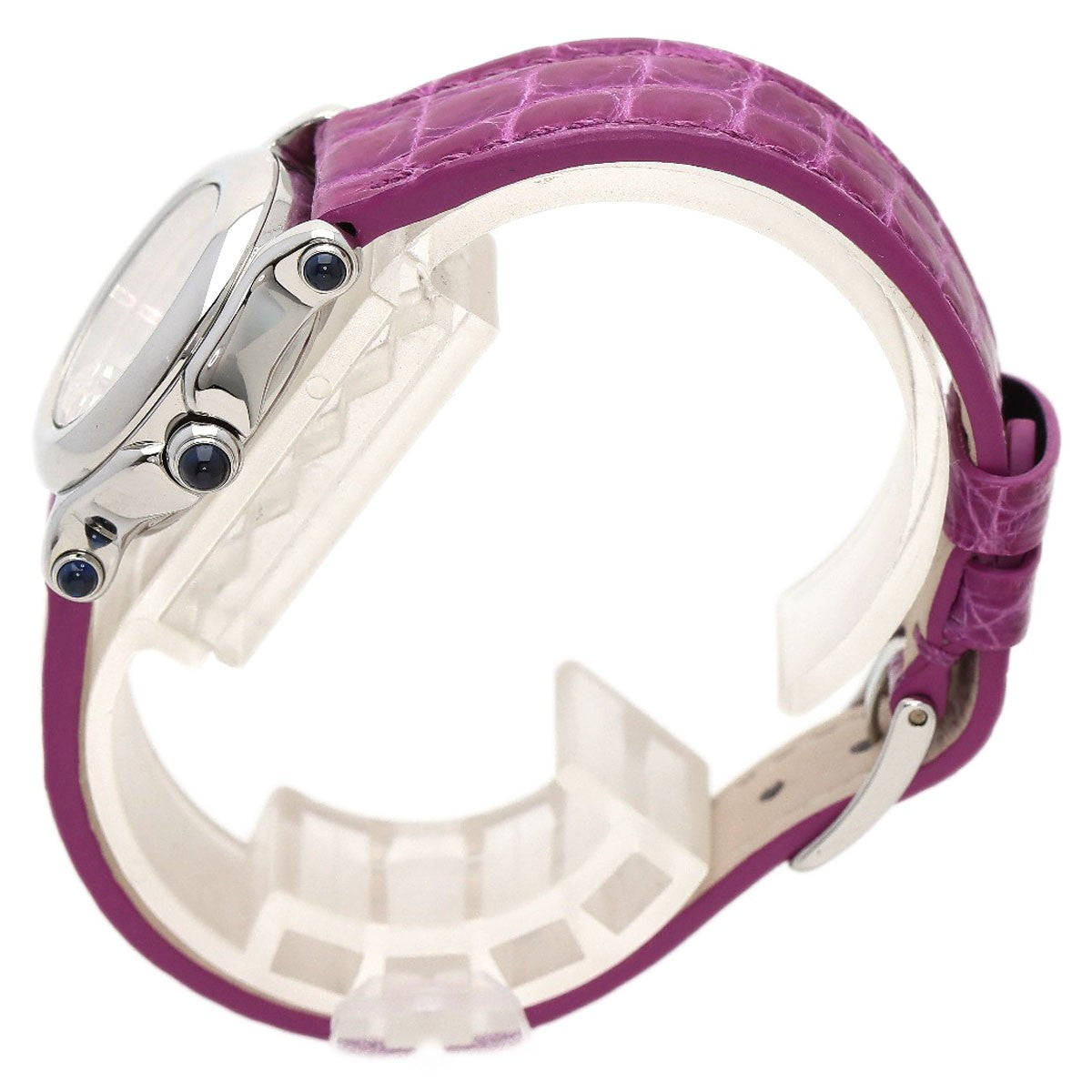 Chopard Happy Sports Diamond Watches 27/8245-23 Stainless Steel/Leather