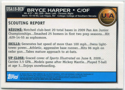 #USA18-BC8 Bryce Harper 2010 Bowman Chrome RC