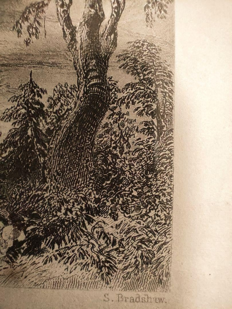 Antique 1842 Engraving Castle Howard By W.H. Bartlett & S. Bradshaw Framed Uk