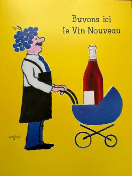 Raymond Savignac Poster Buvez Ici Le Vin Nouveau 1993 French Wine Ad Print