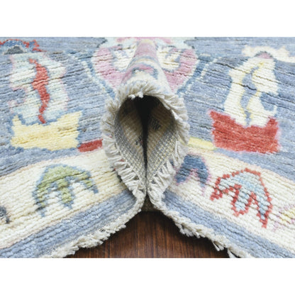 8'X10'7" Gray, Afghan Angora Oushak, Pure Wool Hand Knotted, Rug