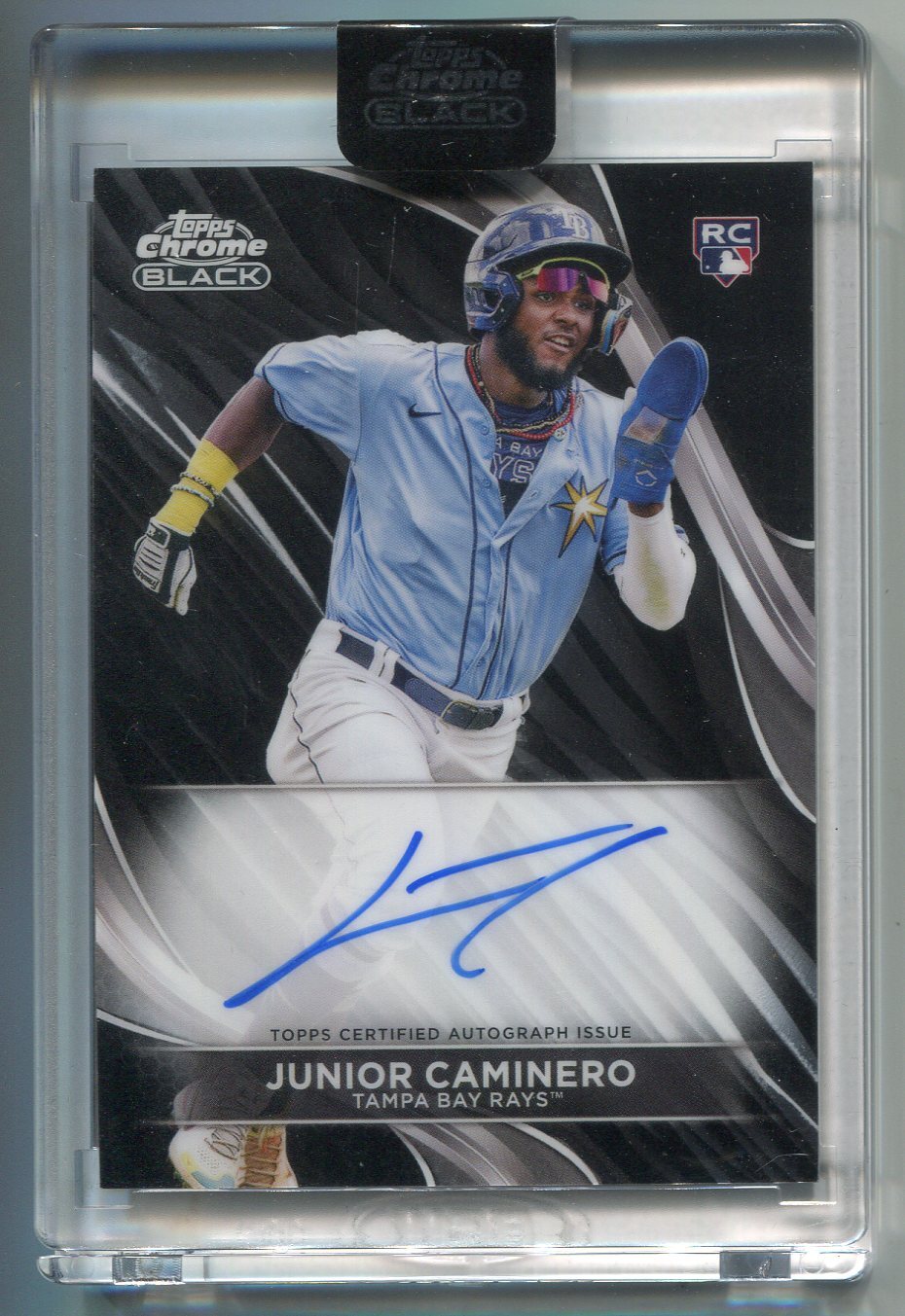 Junior Caminero 2024 Topps Chrome Black Autograph Rookie Card Cba-Jca