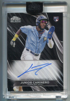 Junior Caminero 2024 Topps Chrome Black Autograph Rookie Card Cba-Jca