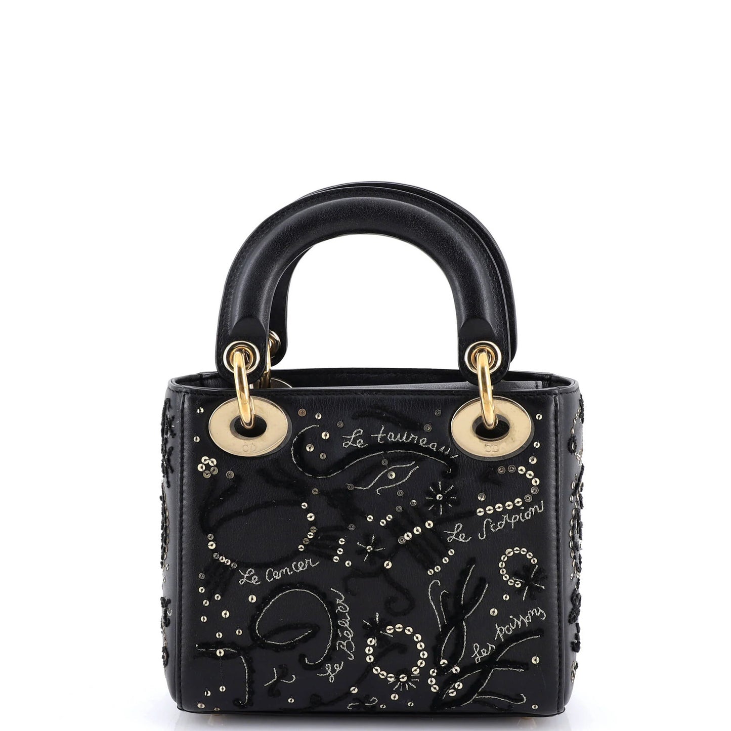 Christian Dior Lady Dior Chain Bag Embroidered Calfskin Mini