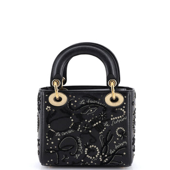 Christian Dior Lady Dior Chain Bag Embroidered Calfskin Mini