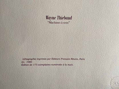 Wayne Thiebaud Lithograph Coa Signed Op Numbered