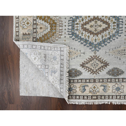 5'1"X6'10" Gray Zoroastrian Village Inspired Pure Wool Hand Knotted Rug