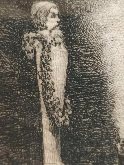 1887 Etching The Worship Of Pan In Pompeii By J.S. King After Scifoni Antique