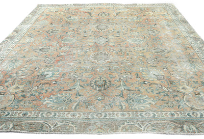 Distressed Vintage Oriental Rug Floral Style