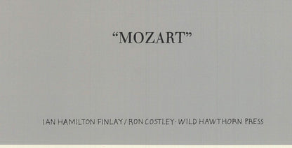 Ian Hamilton Finlay Homage To Mozart Signed " Lithograph Contempora