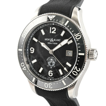Montblanc Ice Sea Automatic Date Mb129372 Black Men'S Used Watch #61016