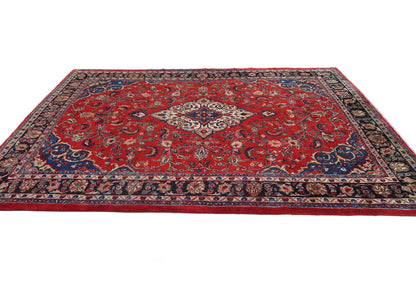 Vintage Handmade Oriental Rug 7X10 Ft Floral