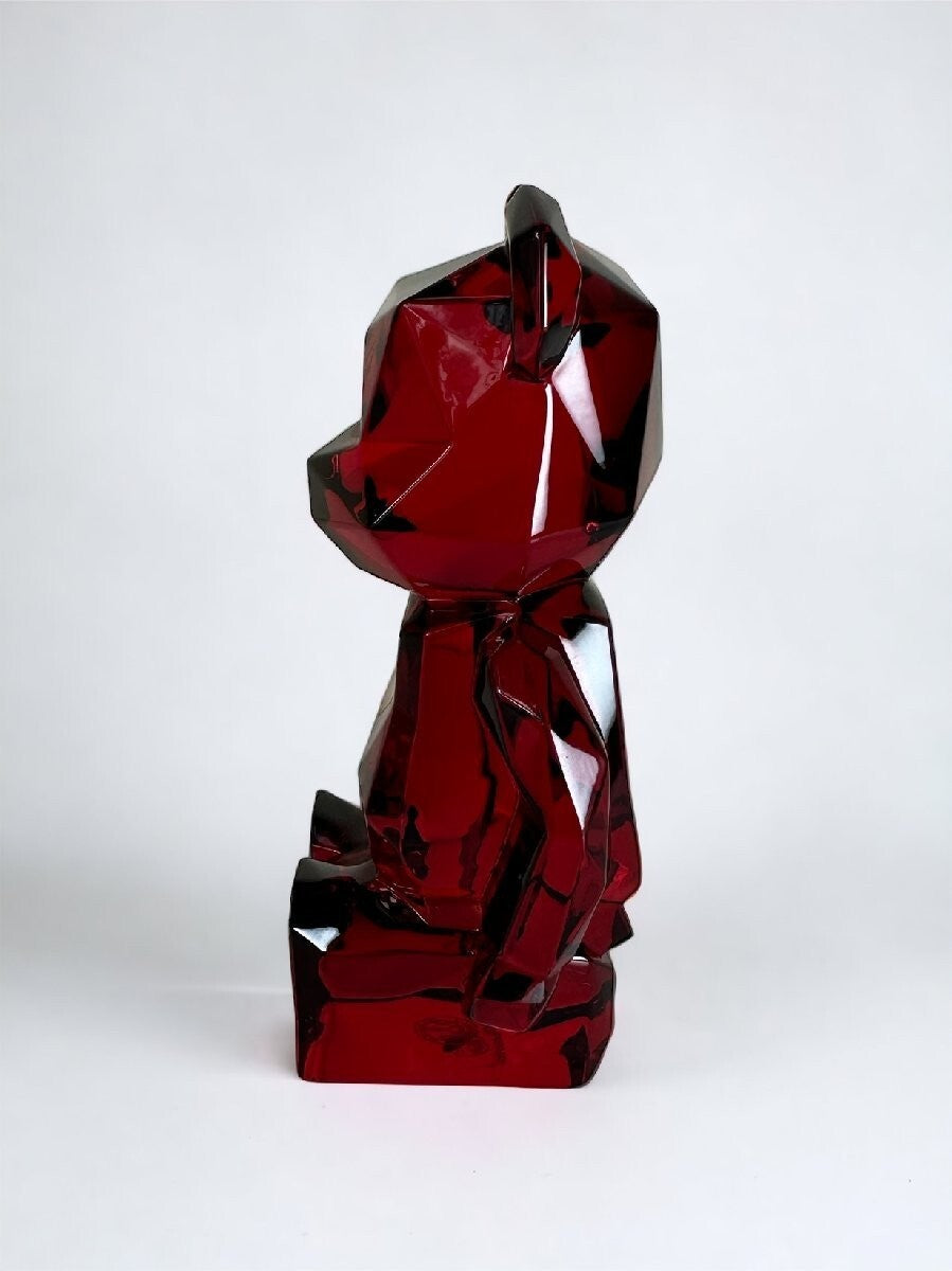 Medicom Be@Rbrick Baccarat Fragment Design Polygon Crystal Glass Red Figurine