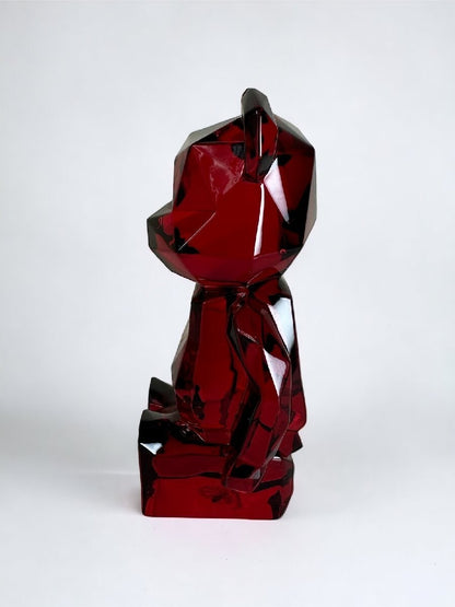Medicom Be@Rbrick Baccarat Fragment Design Polygon Crystal Glass Red Figurine
