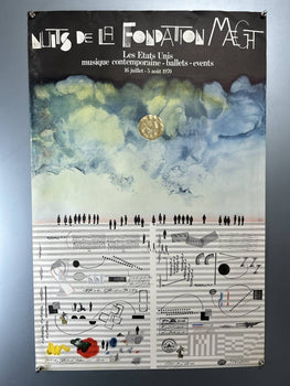 Saul Steinberg Nuits De La Fondation 1970 Lithograph Poster 88.5X58 Cm /35X23 In