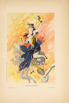 Les Arts 5 By Cheret Original Vintage Poster  For Affiches Illustrees 1896