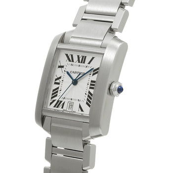 Cartier Tank Francaise Lm W51002Q3 Silver Men'S Used Watch #7117