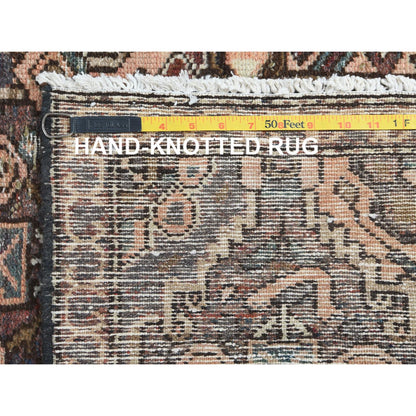 5'7"X8'5" Brown Worn Wool Hand Knotted Vintage Farsian Baktiarjoon Rug