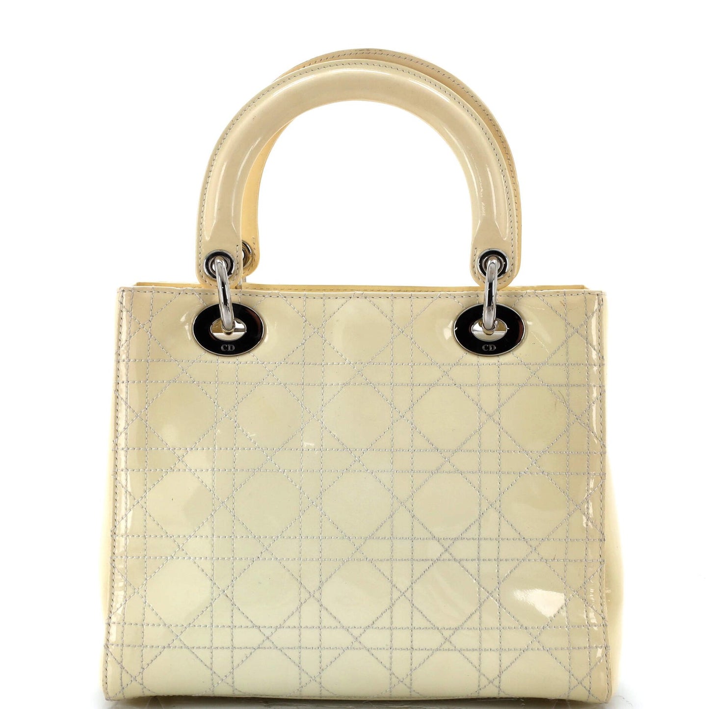 Christian Dior Lady Dior Bag Cannage Quilt Patent Medium