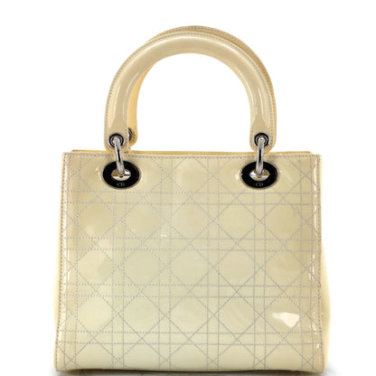 Christian Dior Lady Dior Bag Cannage Quilt Patent Medium