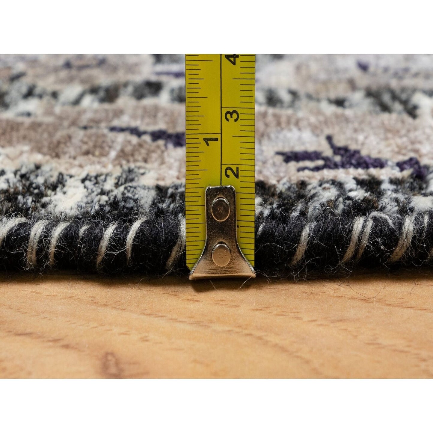 10'X10' Brown Wool And Silk Hand Knotted Sickle Leaf Round Oriental Rug