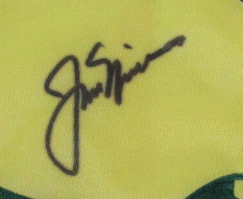 Jack Nicklaus Signed Pin Flag 2005 Masters W/Photo Collage Framed Psa/Dna 195884
