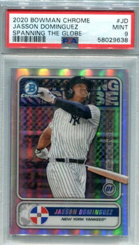 Jasson Dominguez Bowman Chrome Spanning The Globe #Jd Psa Mint 9