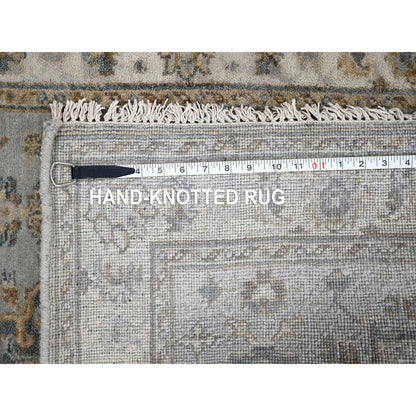 3'1"X5' Misty Gray Hand Knotted Karjihooz Design Wool Oriental Rug