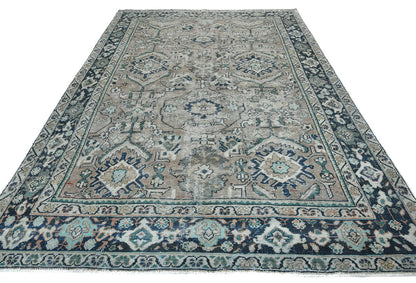 Antique Hand-Knotted Oriental Rug 7X10 Ft Floral