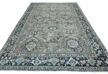 Antique Hand-Knotted Oriental Rug 7X10 Ft Floral
