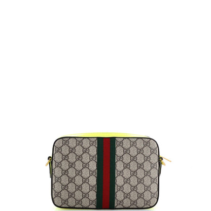 Gucci Ophidia Convertible Camera Bag Gg Coated Canvas With Leather Small