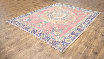 Muted floral classic oriental wool rug for dining room 9x12 ft carpet