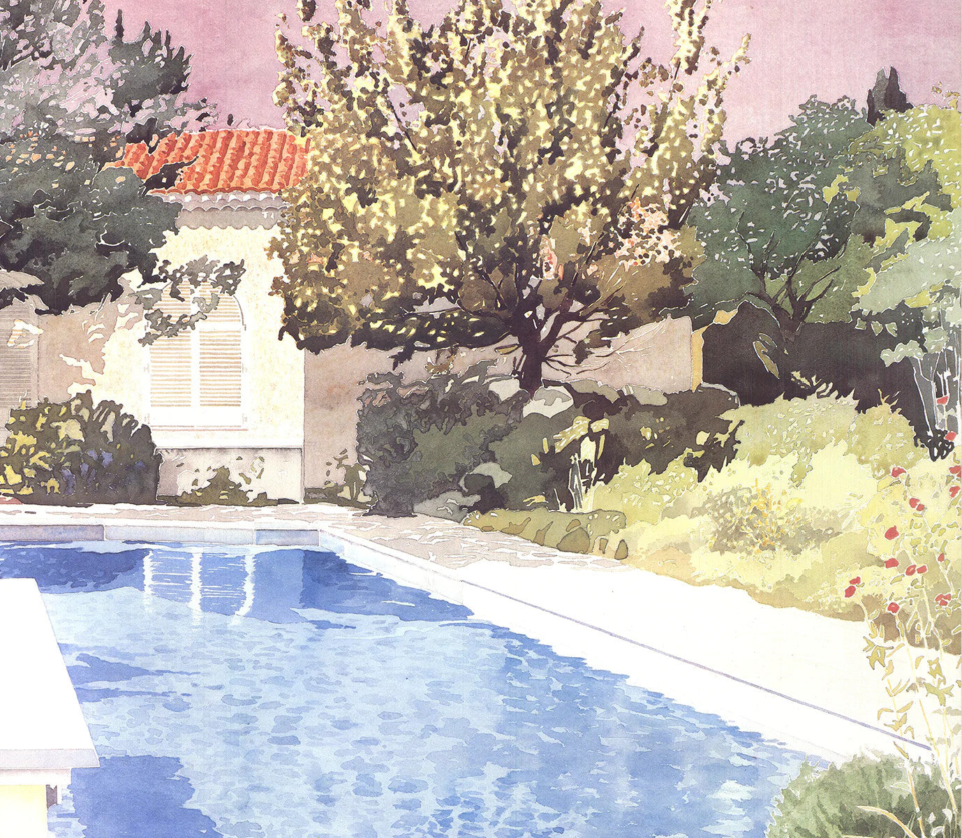David Lingwood La Piscine/ The Pool(Diptych) " Offset Lithograph