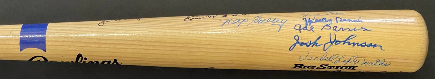 Buck O'Neil Double Duty Radcliffe Autographed Negro League Rawlings Big Stick Ba