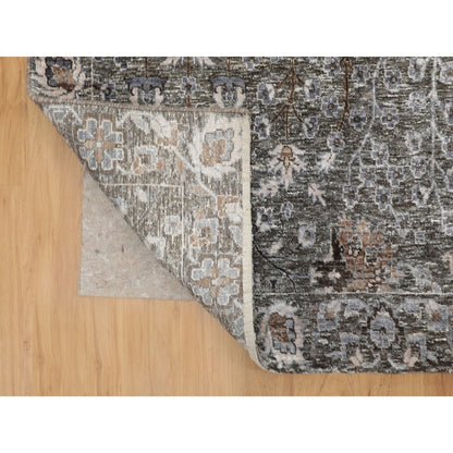 10'X10' Square Cypress Tree Design Silk Withtextured Wool Handknotted Rug