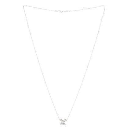 Tiffany & Co. Signature X Pendant Necklace 18K White Gold With Diamonds