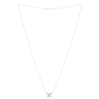 Tiffany & Co. Signature X Pendant Necklace 18K White Gold With Diamonds