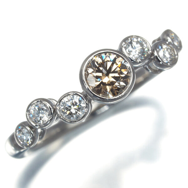 Kashikey Ring Bezel Diamond 0.30Ct/0.20Ct Us6.5 900 Platinum