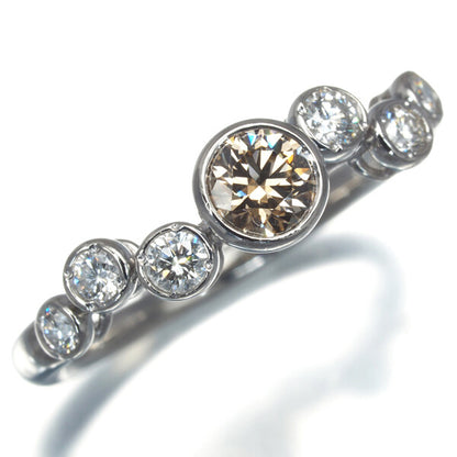 Kashikey Ring Bezel Diamond 0.30Ct/0.20Ct Us6.5 900 Platinum