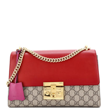 Gucci Padlock Shoulder Bag Gg Coated Canvas And Leather Medium