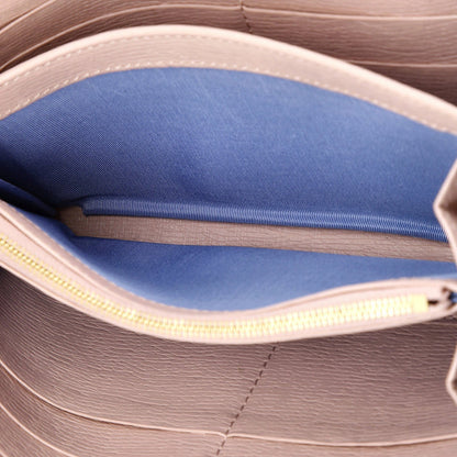 Gucci Logo Script Zip Around Wallet Leather