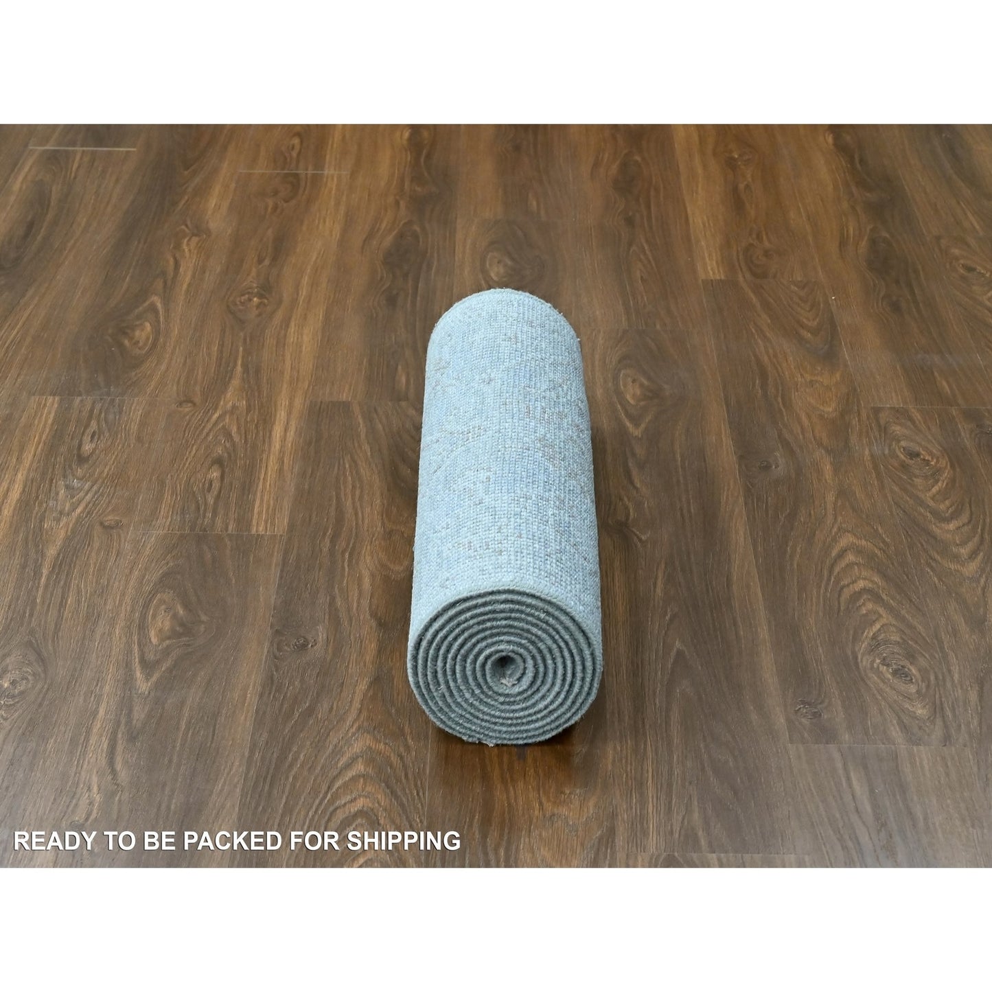 2'5"X11'4" Coin Gray Hand Knotted Oushak Design Soft Wool Runner Rug