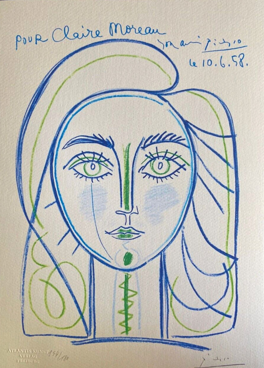 Pablo Picasso Lithograph Coa Signed In Pen Numbered By Hand