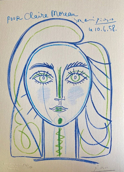 Pablo Picasso Lithograph Coa Signed In Pen Numbered By Hand