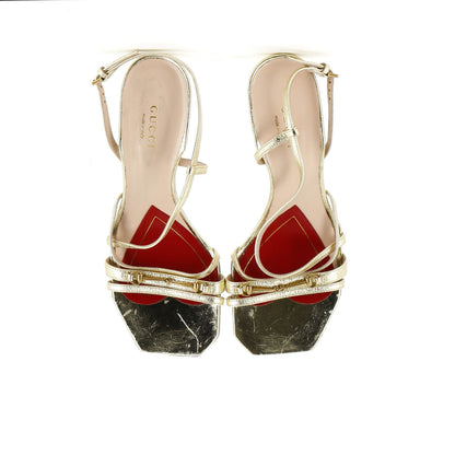 Gucci Women'S Victoria Horsebit Heeled Sandals Leather