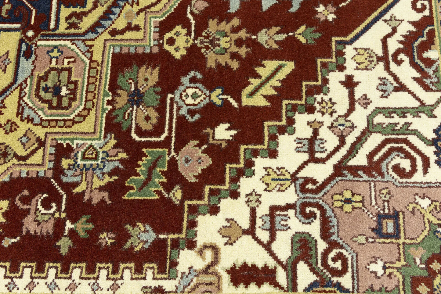 Farmho Rusty Red Geometric Heriz Serapi Oriental