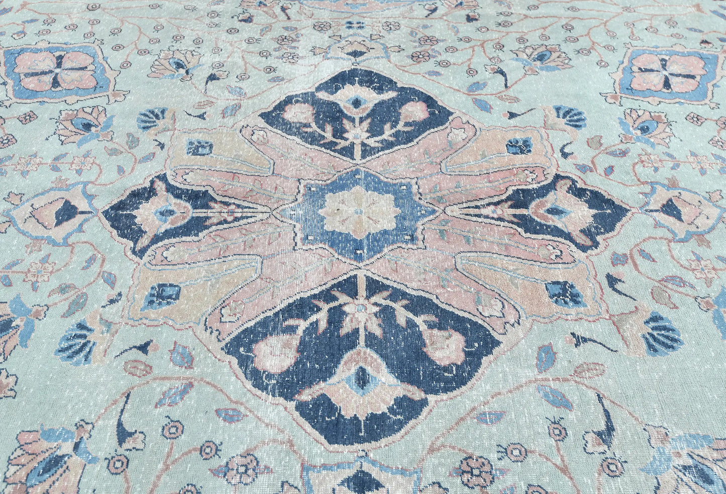 Handmade Antique Vintage Oriental Rug Floral Living Room Carpet 7'11x9'2 ft
