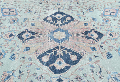 Handmade Antique Vintage Oriental Rug Floral Living Room Carpet 7'11x9'2 ft